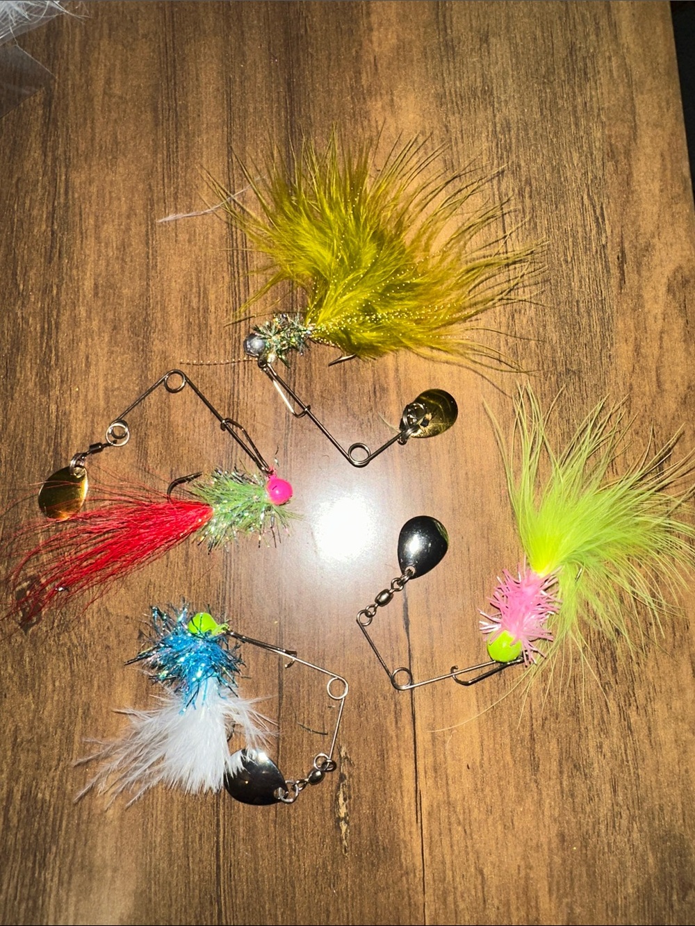 Crappie Spinners Jigs-Handmade Fishing Lures. Set of 4